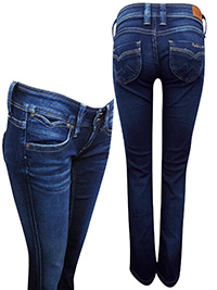 Pepe Jeans DARK-DENIM Banji Regular Fit Low Waist Denim Jeans - Waist Size 26 to 32 (Lengths 32in-34in) Pepe Jeans DARK-DENIM Banji Regular Fit Low Waist Denim Jeans - Waist Size 26 to 32 (Lengths 32in-34in)