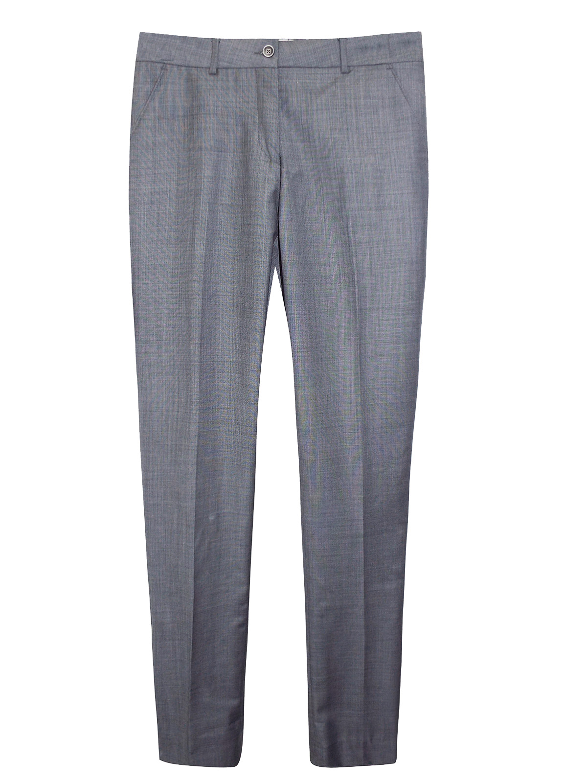 Pour Homme - - Pour GREY Pure Wool Marie Straight Leg Workwear Trousers ...