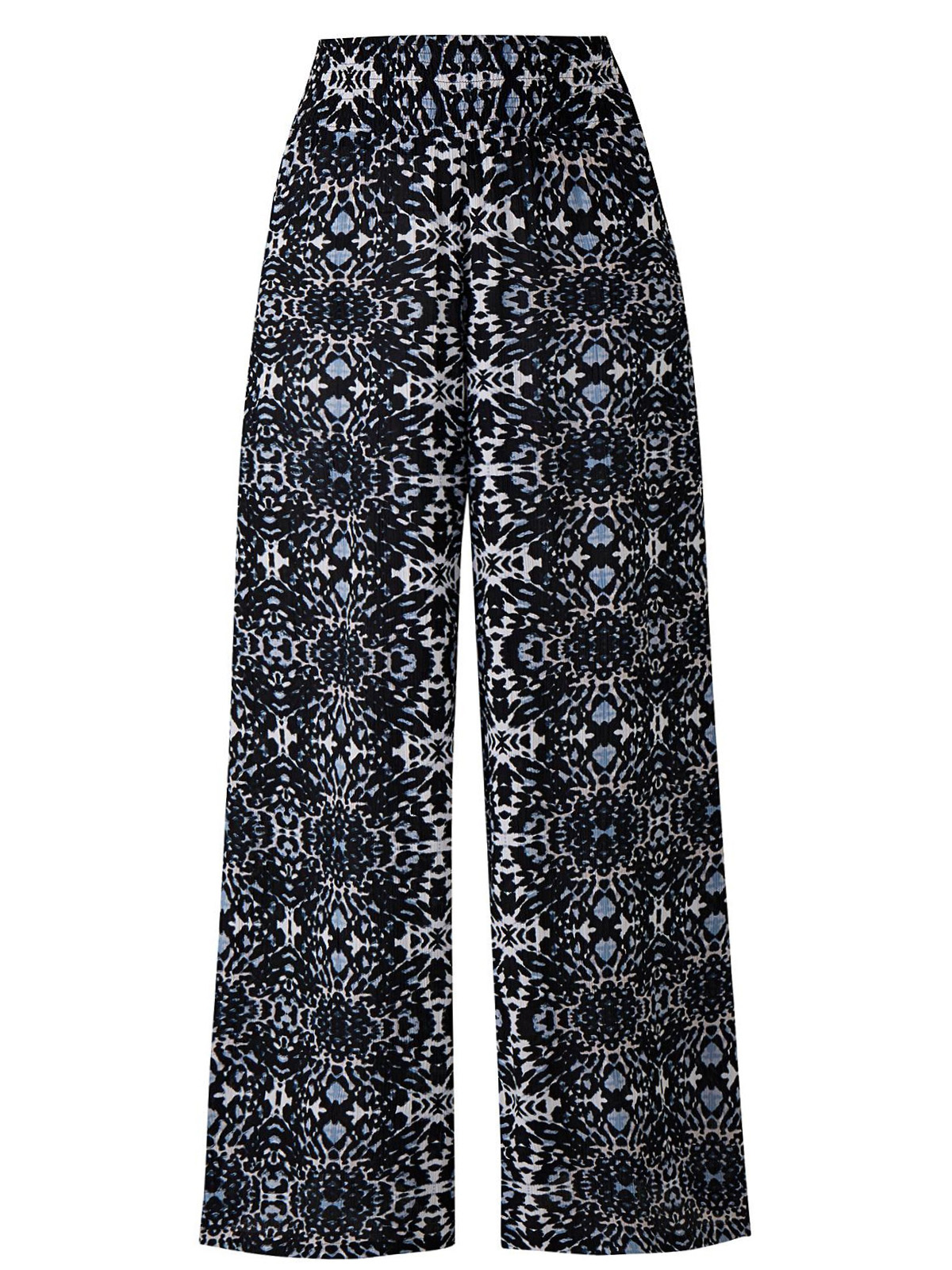 Capsule - - Capsule BLACK BLUE Shirred Waist Crinkle Trousers With Pockets - Plus Size 16 to
