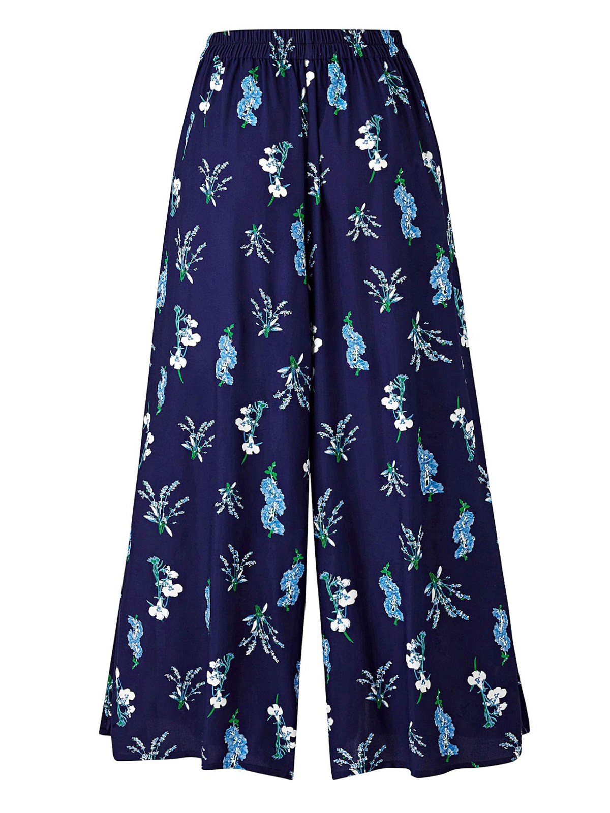 Capsule - - Capsule NAVY Floral Print Cropped Side Split Trousers ...