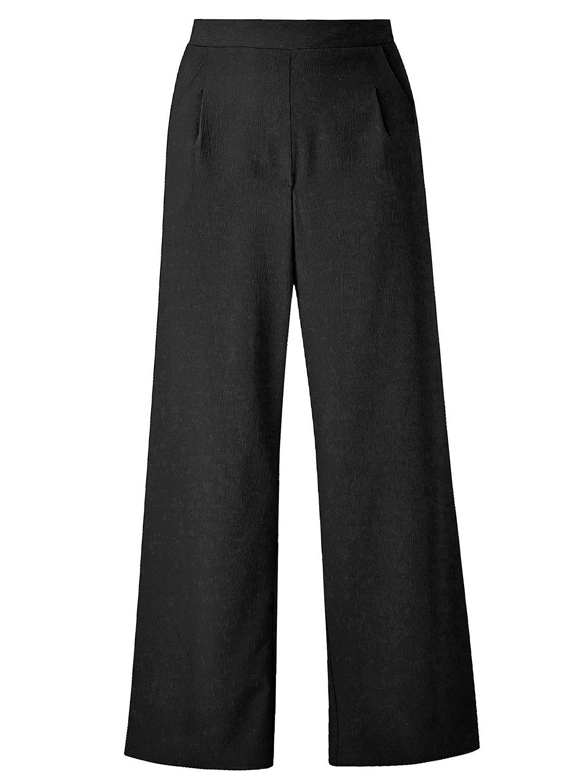 Capsule - - Capsule BLACK Crepe Wide Leg Trousers Regular - Plus Size ...