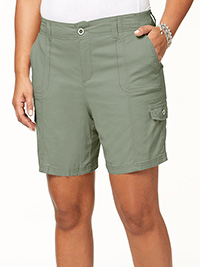 Style&Co OLIVE Cotton Rich Cargo Shorts - Plus Size 16 to 22 (US 14W to 20W)