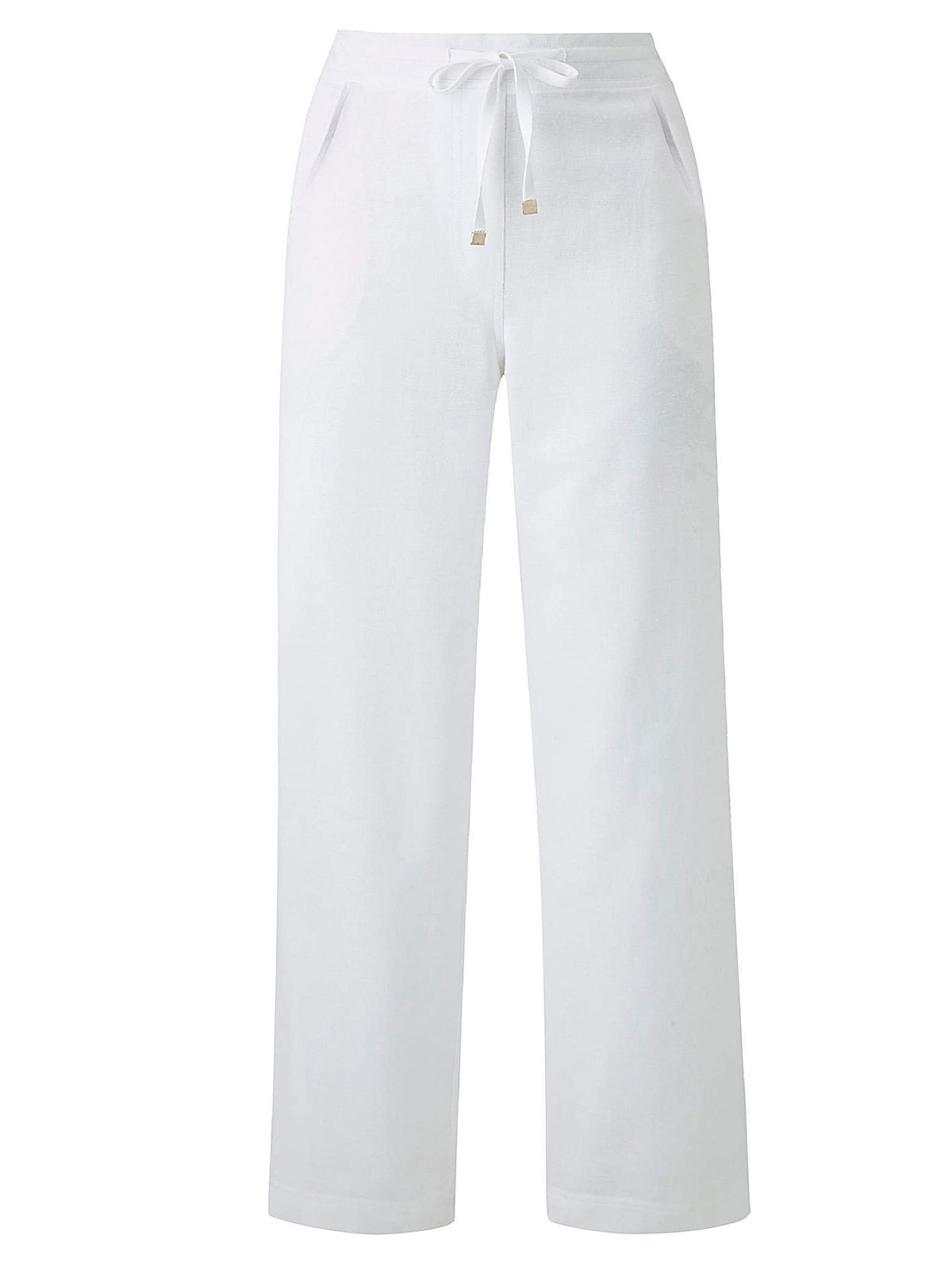 Capsule - - WHITE Linen Blend Trousers - Plus Size 18 to 28