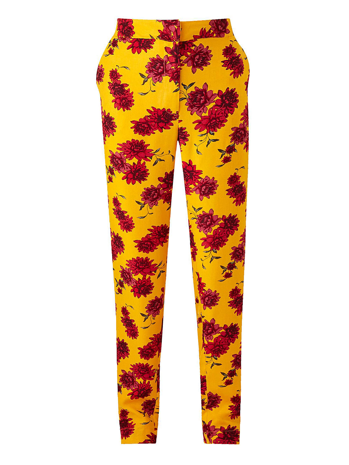 Capsule - - Capsule OCHRE Floral Print Tapered Harem Trousers - Plus ...