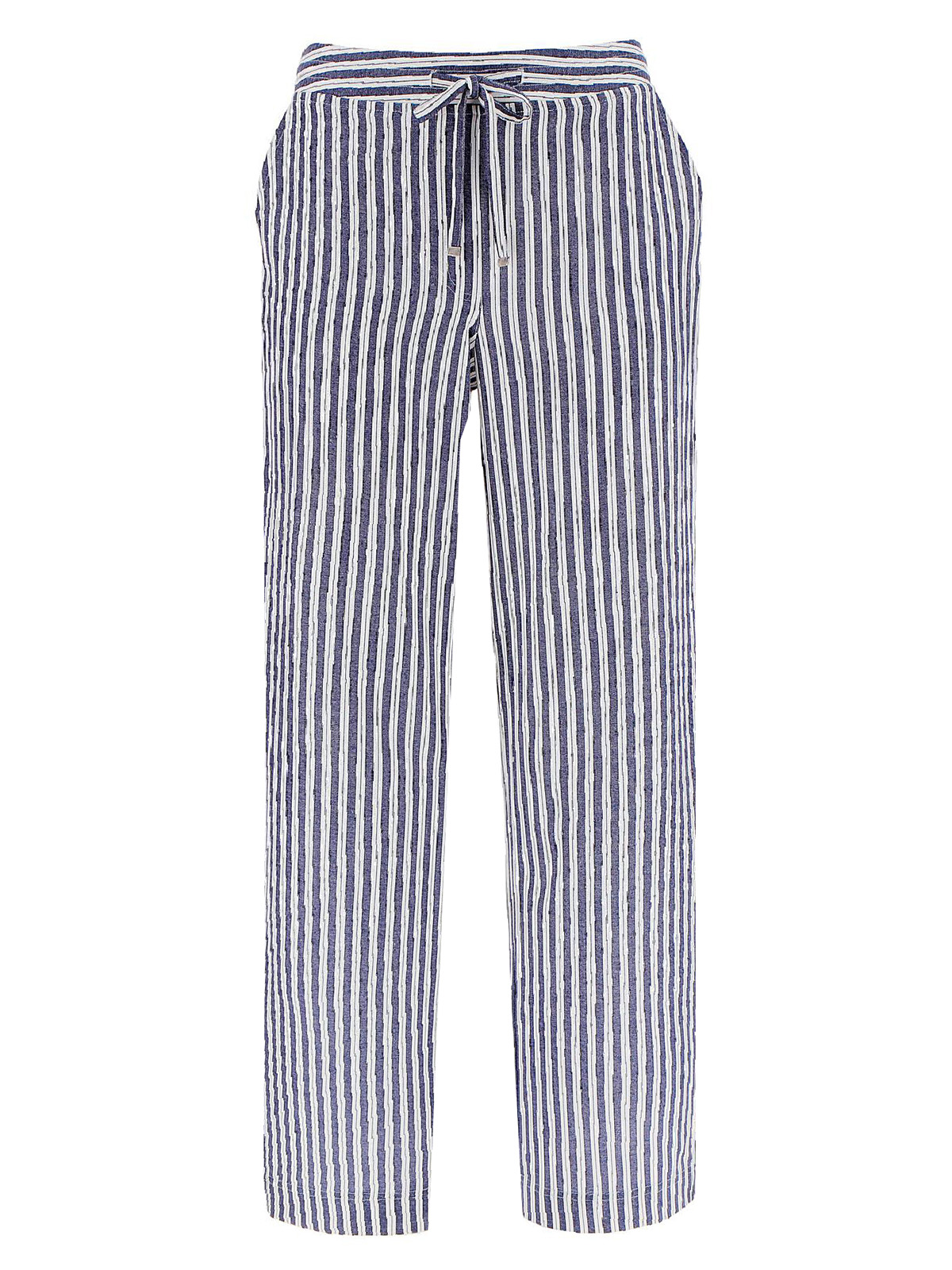 Capsule - - Capsule BLUE/WHITE Linen Blend Striped Easy Care Trousers ...