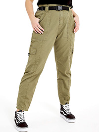 SimplyBe KHAKI Belted Cargo Trousers - Plus Size 12 to 20