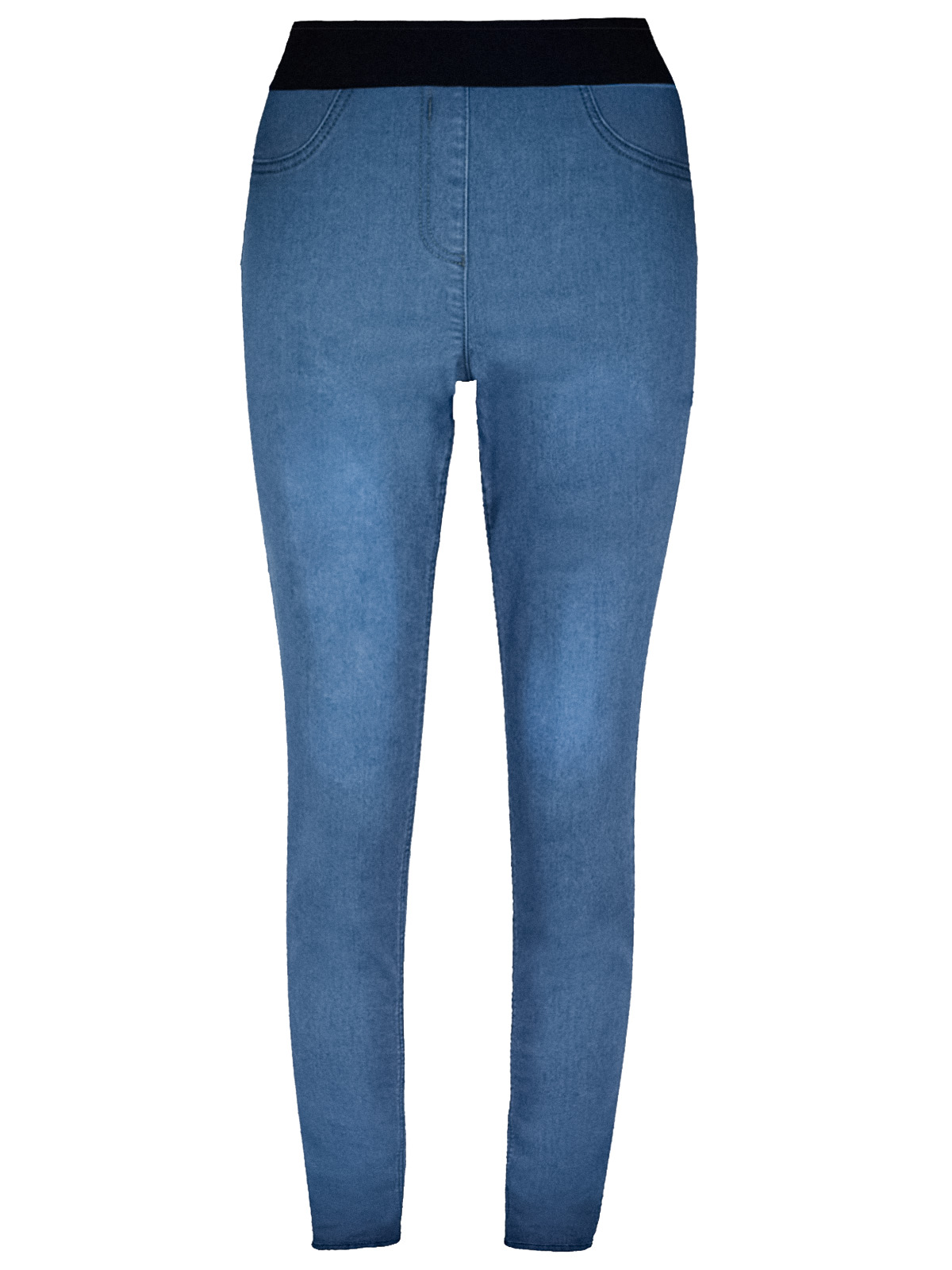 Bonmarché - - Bonmarché DARK-DENIM Julie Contrast Waist Jeggings - Plus ...