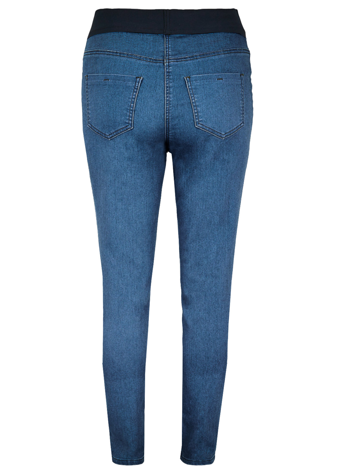 Bonmarché - - Bonmarché DARK-DENIM Julie Contrast Waist Jeggings - Plus ...