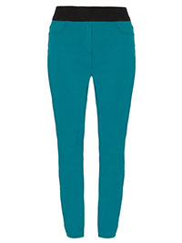 TEAL Julie Contrast Waist Jeggings - Plus Size 12 to 20