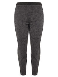 Curve GREY Checked Ponte Trousers - Plus Size 30/32 to 34/36