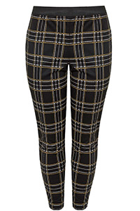 Curve BLACK Checked Ponte Trousers - Plus Size 30/32 to 34/36