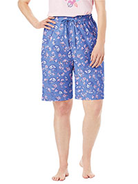 Dreams & Co BLUE Pure Cotton Paisley Print Pyjama Shorts - Plus Size 16/18 to 28/30 (US M to 2X)