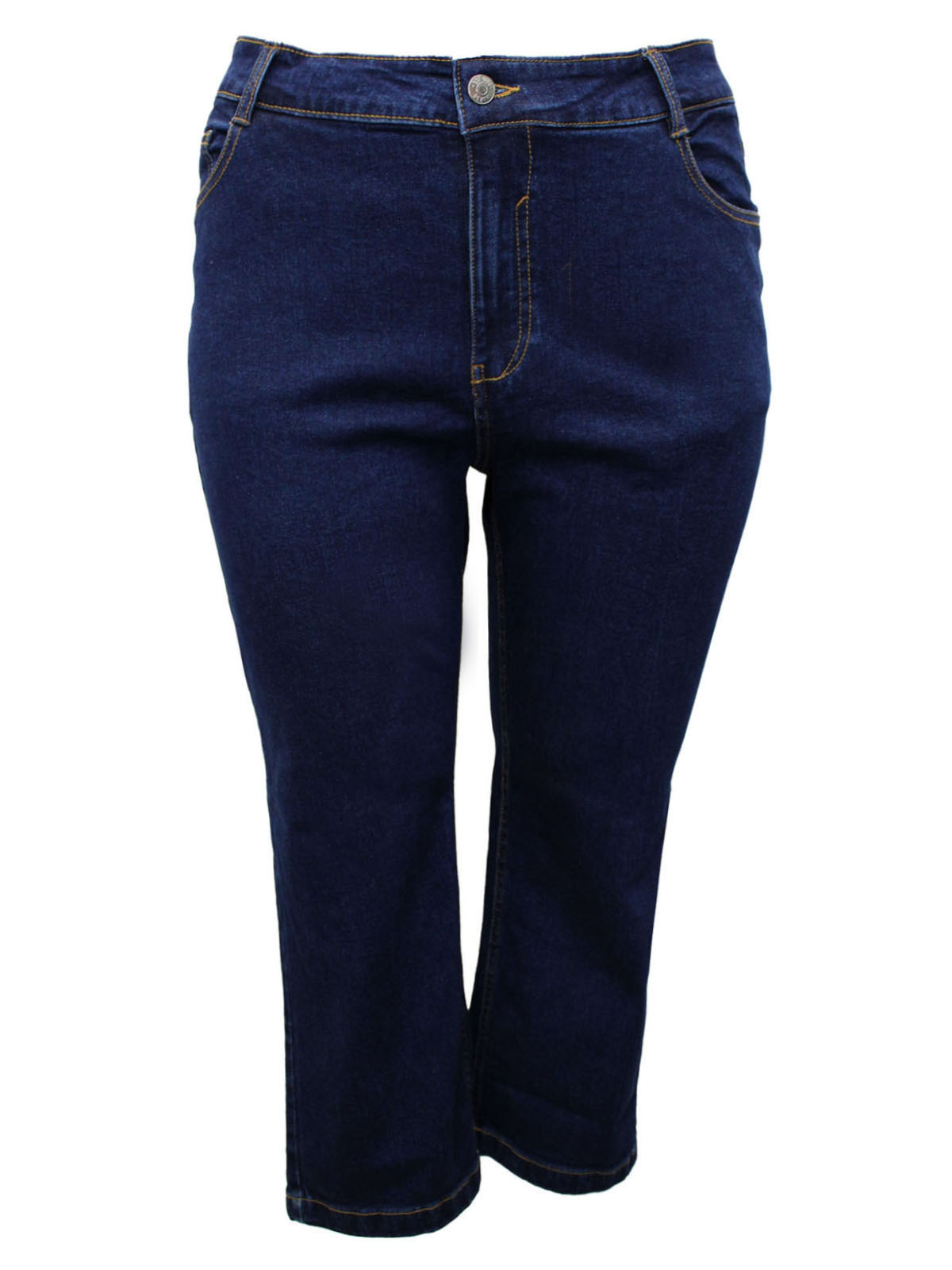 3VANS DARK-INDIGO Cropped High Rise Stretch Denim Jeans - Plus Size 18 ...