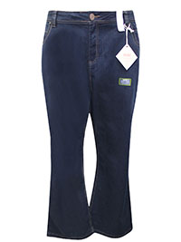 3VANS DARK-INDIGO Pear Fit Bootcut Denim Jeans - Plus Size 28 to 32