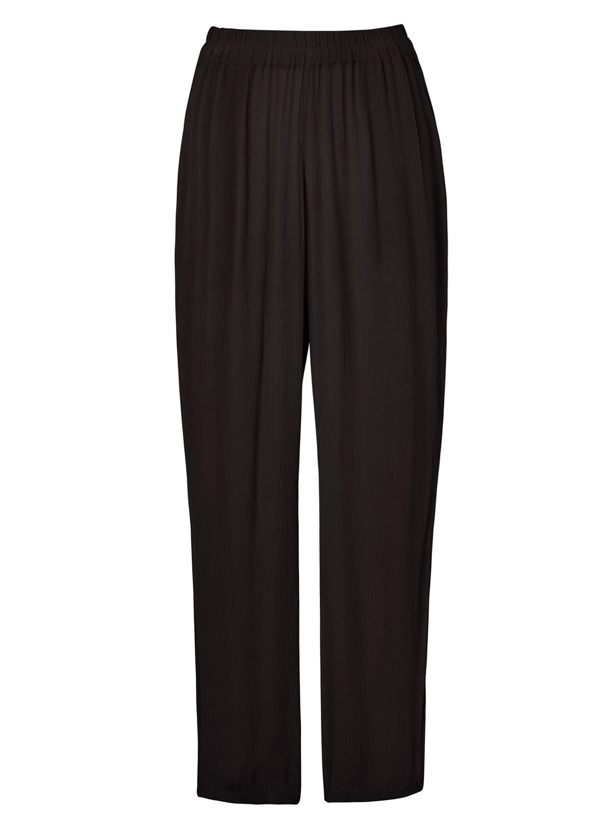 Cotton Tr4ders BLACK Crinkle Trousers - Plus Size 18 to 26