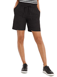 BLACK Easy Care Linen Blend Shorts - Plus Size 20 to 32