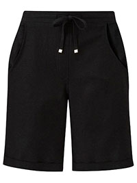 Capsule BLACK Linen Blend Easy Care Shorts - Plus Size 16 to 26