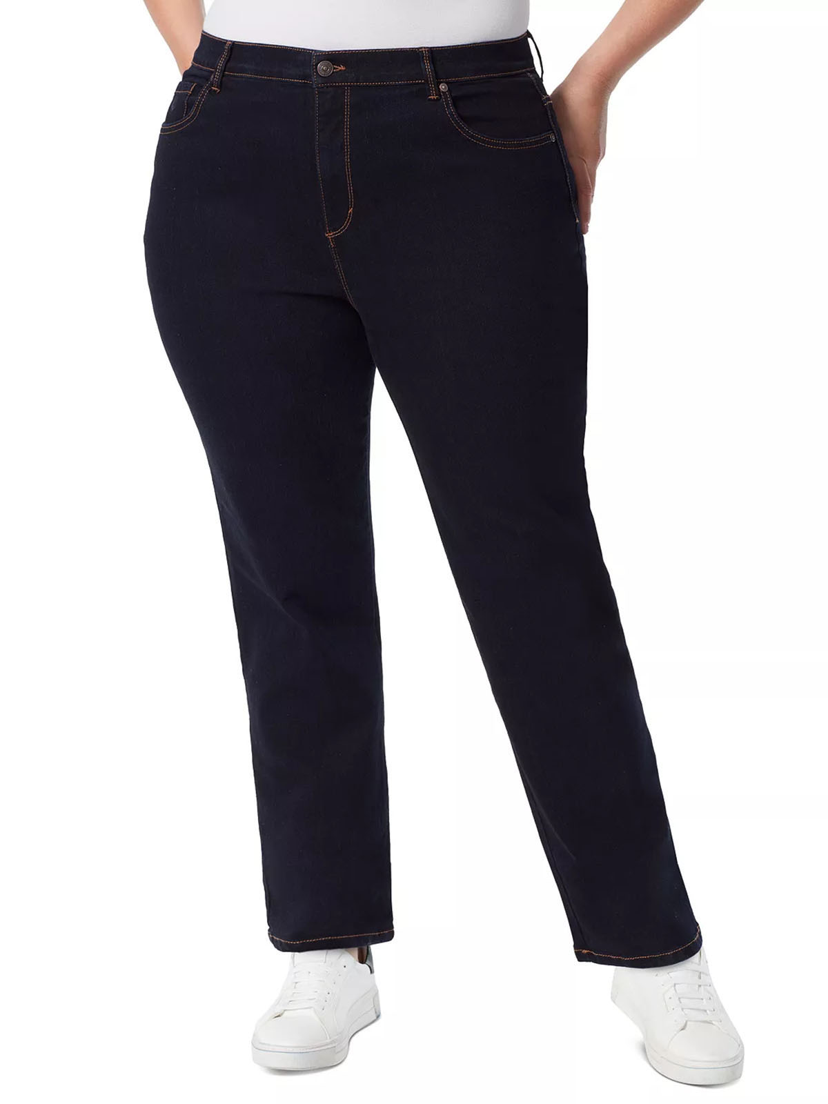Gloria Vanderbilt RINSE-NOIR Amanda Classic Tapered Jeans - Plus Size 18 to  26 (