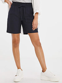 Capsule NAVY Easy Care Linen Blend Shorts - Plus Size 14 to 30