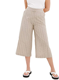 YARN Stripe Linen Blend Wide Leg Culottes - Plus Size 12 to 32