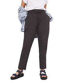 BLACK Easy Care Linen Tapered Trousers - Plus Size 20 to 30