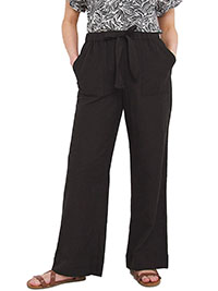 Julipa BLACK Linen Blend Trousers - Size 10 to 30