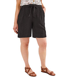 Julipa BLACK Linen Blend Shorts - Plus Size 14 to 30