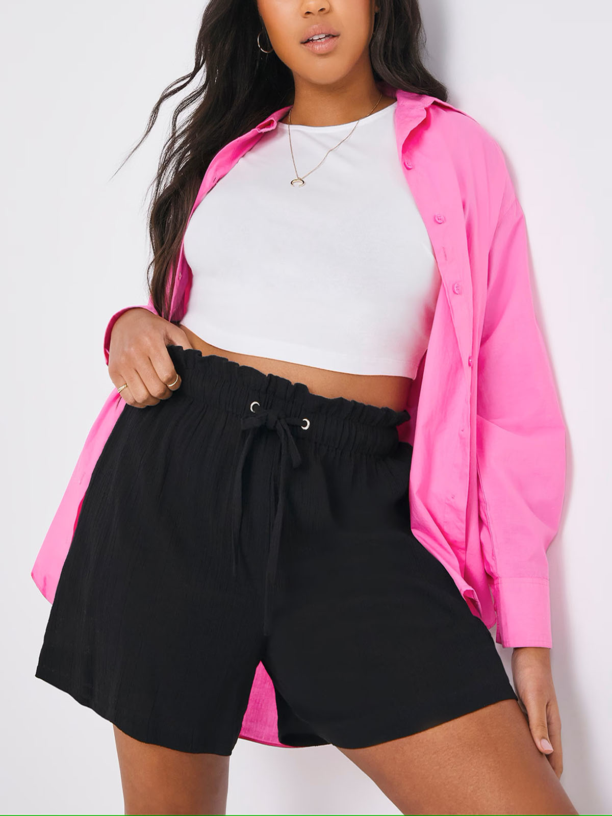 Plus size clearance tie waist shorts