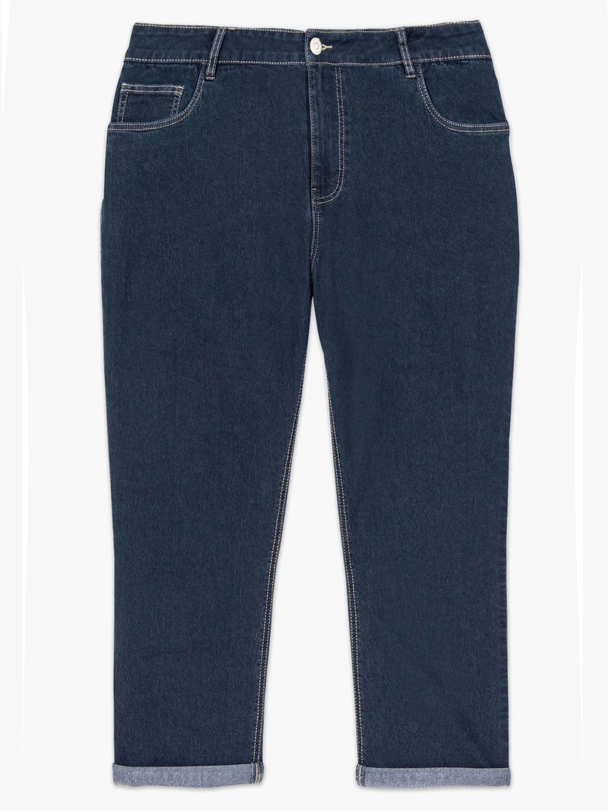 Gemo - - Gemo DARK-DENIM Cropped Stretch Denim Jeans - Plus Size 20 (EU 48)