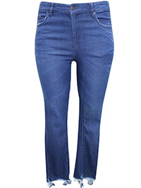 BLUE Diane Distressed Hem Skinny Jeans - Plus Size 16 to 24