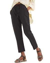 BLACK Linen Blend Tapered Trousers - Plus Size 14 to 32