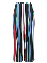 MULTI Pull On Stripe Print Trousers - Size M to XXL