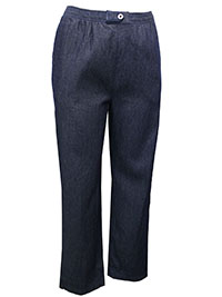 INDIGO Pure Cotton Pull On Straight Leg Jeans - Size 6/8 to 20/22 (US S to 1X)
