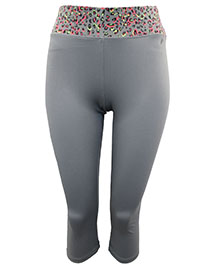 GREY Printed Waist Cropped Workout Leggings - Size 12 to 14