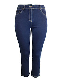 DARK-BLUE Susie Slim Leg Denim Jeans - Size 10 to 26 (Inside Leg 27in)