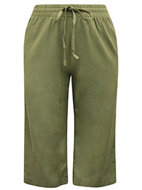 OLIVE Linen Blend Cropped Trousers - Size 10 to 32