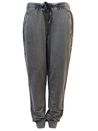GREY Pure Cotton Cuffed Hem Trousers - Size 10 to 18 (S to 1X)