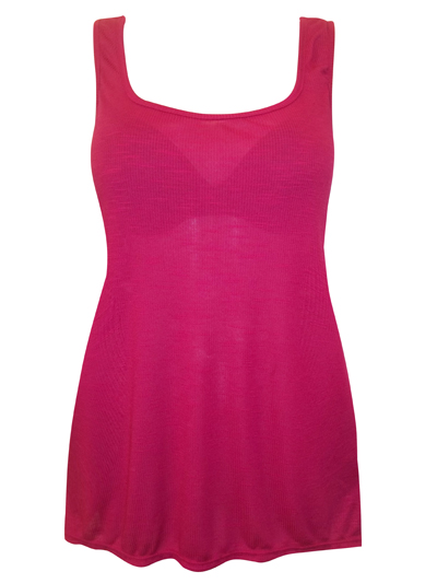 **CLEARANCE** MAGENTA Sleeveless Cut Out Ribbed Vest - Plus Size 16/18 ...